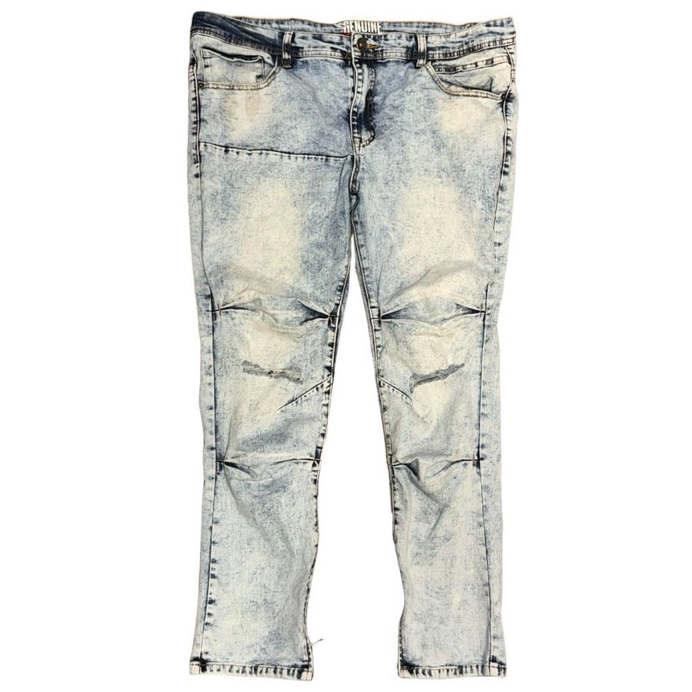Genuine  Authentic distressed Blue Jeans size 38 x 30